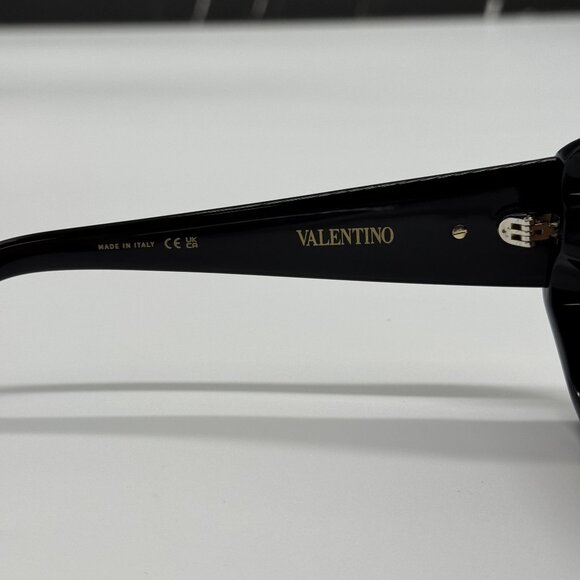 NEW VALENTINO VLS-179A BLACK BROWN GEOMETRIC SUNGLASSES VALENTINO - Picture 6 of 8